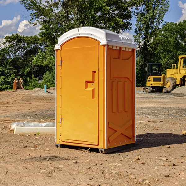 how often are the porta potties cleaned and serviced during a rental period in Maud